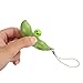 Airisland Mental Calming Quiet Hand Squeeze Fidget Toys Squeeze-a-Bean Soybean Stress Relieving Mugen Edamame Keychain Keyring Mobile Chain Puchi Puti Toy 3PCS (Facial Expressions as Shown)