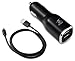 iXCC 4.8Amp 24W Dual USB Car Charger Bundle with 3-feet Micro USB Cable for Android Smartphones and Tablets - Black