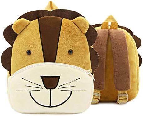 New kawaii plush baby toddler bag backpack bag female male 3D cartoon animal backpack @ lion