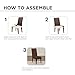 SureFit Stretch Pique Short Dining Room Chair Cover, Dining Chair Cover with Bottom Elastic for a Secure Fit, Removable & Machine Washable, Cream