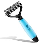 Dog Grooming Brush Dematting Comb By Boshel - Double-sided Sharp Yet Safe Pet Grooming Comb Gently Removes Toughest Mats, Tangles Knots and loose undercoat - For All Pets With Medium And Large Coats