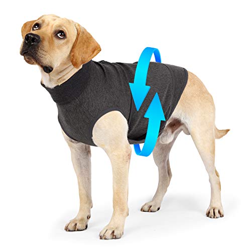 Heywean Dog Anxiety Jacket Brethable Soft Vest Wrap Shirt Relief Calming Coat for Dogs (L, Grey