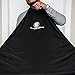 Dr Dappers Beard Bib Cape for Shaving - Beard Catcher & Hair Clippings Apron with Suction Cups for Mirror - Professional Salon Grade Black Hair Trimmings Cleaner for Men - Makes Grooming Disposal Easy