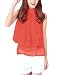 Allegra K Women Summer Sleeveless Pleated Top Tiered Sheer Chiffon Shirt