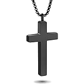 Dletay Cremation Necklace for Ashes Stainless Steel Cross Pendant Urn Necklace Memorial Keepsake Jewelry for Men Women