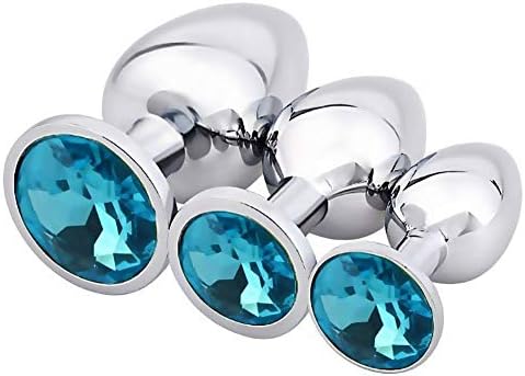 Male and Female Beginners Massage Tool Training Set - Stainless Steel 3 Piece Set Round Metal -Būtt Plùgs Massage Training Tool - Brand New high Quality (Blue)