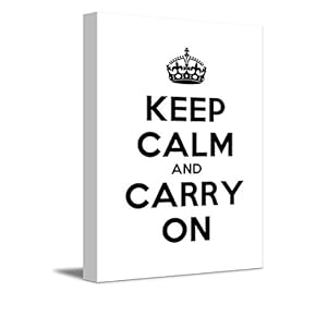 Canvas Wall Art Gallery Wrap Canvas Prints - Keep Calm and Carry On | Stretched White Canvas Home Art Ready to Hang -16" x 24"