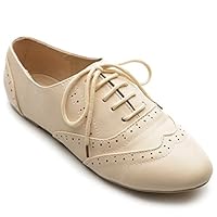 Ollio Women's Shoe Classic Lace Up Dress Low Flat Heel Oxford M1914(7 B(M)  US, Beige) | Amazon price tracker / tracking, Amazon price history charts,  Amazon price watches, Amazon price drop alerts |