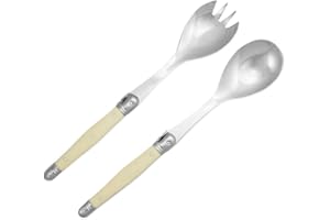 Laguiole Andre Verdier Debutant Salad Server, Set of 2 (Stainless Steel/Ivory)