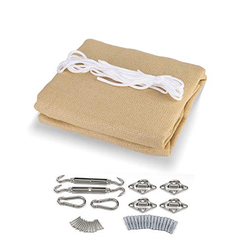 Sekey Sonnensegel 2x3m, Sonnenschutz, Rechteckig mit Edelstahl Befestigungs Kit, HDPE-Kunststoff, Winddicht… – Bild 8