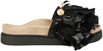 Inuikii Ciabatta Pearl Feathers Black Donna Mod. 3070