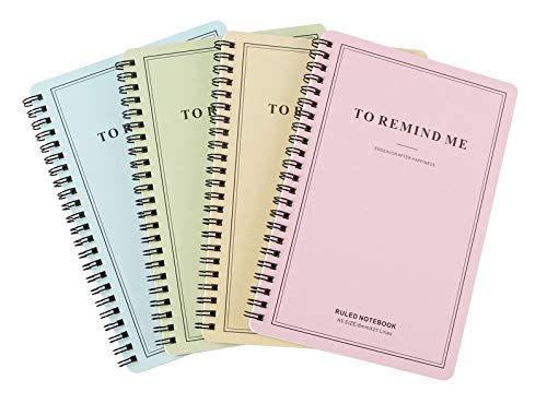 MAXBROTHERS Set of 4 Spiral Notebooks, Ruled Notebook B5, 60 Sheet/120 Page Notebook (B5:252X180mm)
