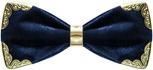 DeerLand Men's Tuxedo Solid Patterned Adjustable Bowtie Neck Bow Ties Navy Blue