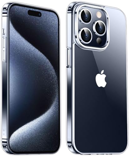 Temdan Designed for iPhone 15 Pro Max Case Clear, [Crystal Clear][Anti-Yellowing][Military-Grade Drop Protection] Slim Shockproof Protective Cover Phone Case for iPhone 15 Pro Max 6.7