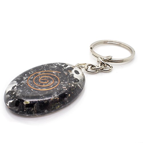 Piezo Electric Orgonite Keychain with Bionized Black Tourmaline Crystals  Tested Cho Ku Rei Reiki Charged Cell Phone Radiation Shield and EMF Protection Device  Portable Negative Energy Transformer