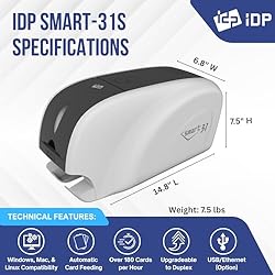 IDP SMART-31S ID Card Simplex Printer Kit with PC