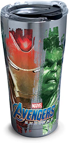 Tervis 1327638 Marvel - Avengers 4 Endgame Group Insulated Travel Tumbler with Lid, 20 oz - Stainless Steel, Silver