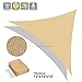 Ollieroo Shade Sail UV Block Fabric Patio Outdoor Canopy Sun Shelter with 5ft PE Ropes and Steel D-Rings 12x12x12ft Triangle Sand