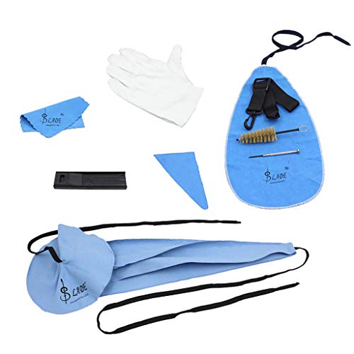 image for Baosity 10 Pcs of Set Sax Cleaning Tool Kit Neck Strap Glove Flute Bru