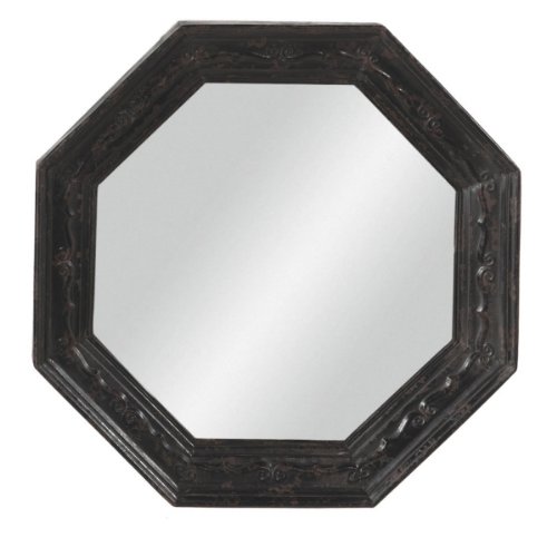 Distressed Black Octagon Mirror. Set of 1 Home & Kitchen