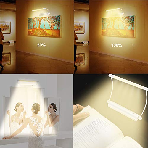 LUXSWAY Wireless Picture Light with Remote, Painting Lighting Battery Powered, 9 Inch Rotatable Light Head Art Accent Light, Timer Auto Off, 3 Modes Dimmable Display Light for Picture Canvas Artwork