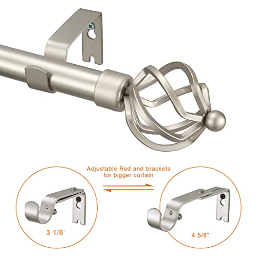 Yunnephele 1 inch Diameter Adjustable Curtain Rod 2848 inch with