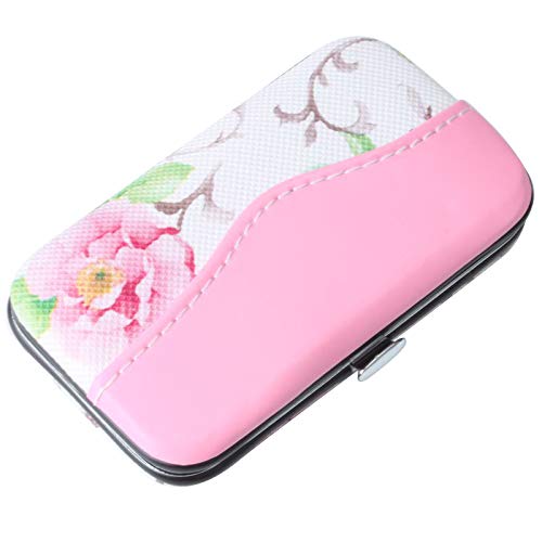 Manicure Pedicure Set Nail Clippers Travel Hygiene Stainless Steel Professional Nail Cutter Care Set Scissor Tweezer Knife Ear Pick Utility Tools Grooming Kits(7 Pcs,PINK)