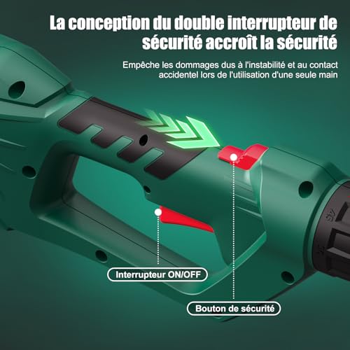 HYCHIKA Electric Telescopic Hedge Trimmer 900 W, Pole Pruner, Electric Hedge Trimmer, Extendable 200-250 cm, Double Switch and Double Handle, for Trimming Hedges and Shrubs