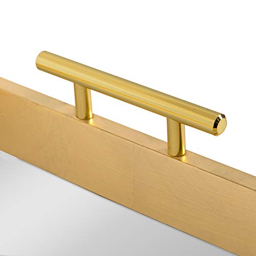 Kate and Laurel Lipton Decorative Mirror Tray with Polished Metal