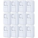 GE Personal Security Window/Door, 12-Pack, DIY Protection, Burglar Alert, Magnetic Sensor, Off/Chime/Alarm, Easy Installation, Ideal for Home, Garage, Apartment, Dorm, RV and Office, 45989, White