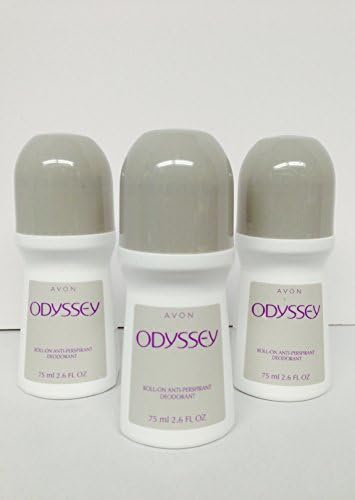 Avon Odyssey Roll on Anti-perspirant Deodorant 2.6 Oz Pack of 3 "Free Starry Sexy Kiss Lip Plumping 10 ml
