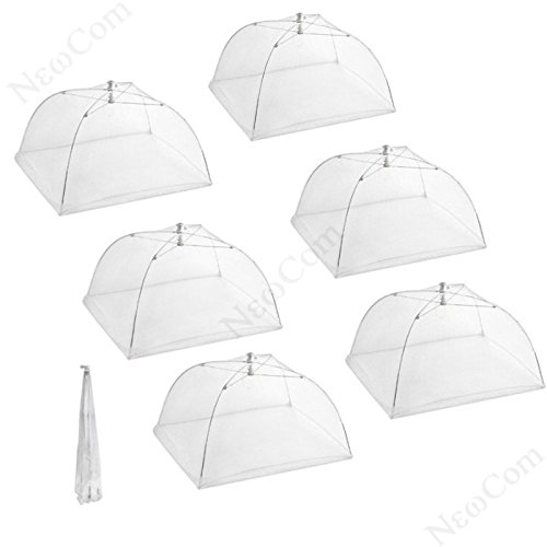 Newcom Large Pop Up Mesh Screen Food Cover Tents,16 Inch, 6 Pack