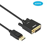 Active DisplayPort to DVI Adapter, Benfei Active Dp Display Port to DVI Single Link Converter Male to Male Gold-Plated Cord 6 Feet Black Cable Support Eyefinity Technology
