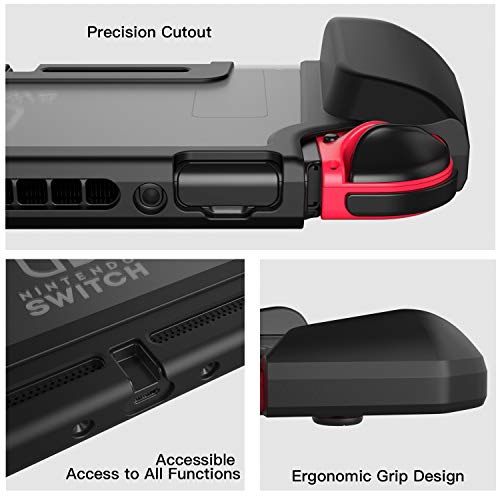 Pzoz Dockable Case For Nintendo Switch Ergonomic Tpu Grip And Pc Protective Cover Ultra Thin Case Compatible With Nintendo Switch Console And Joy Con Controller Black Pricepulse