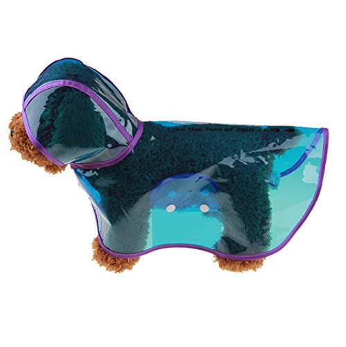 image for Minisoya Fashion Pet Dog Raincoat Pet Hooded Waterproof Jacket Coat Pu