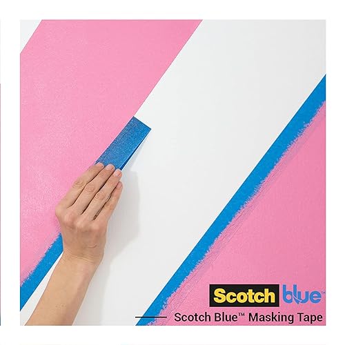 ScotchBlue Multi-Surface Premium Masking Tape, 36 mm x 41 m, 4 Rolls/Case - Scotch Adhesive Blue Painters Tape, For Painting and Decorating, Indoor & Outdoor, Sticks Well, 100% PEFC