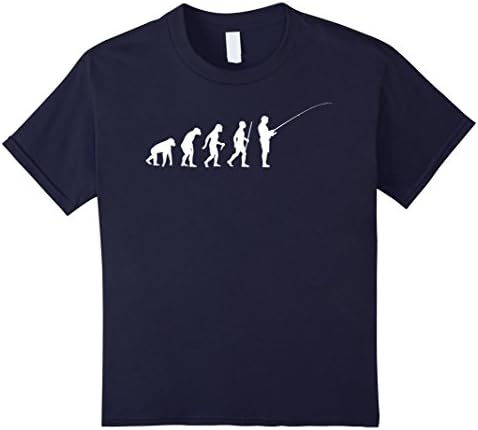 Kids Evolution Of The Fisherman Funny Fan Lover Cute T-Shirt 6 Navy