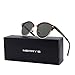 MERRY'S Polarized Sunglasses for Men Women Semi Rimless Retro Brand Sun Glasses S8054 (Brown&Green, 56)