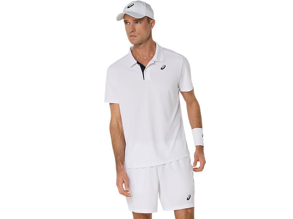 ASICS Court Polo Tenis para Hombre, 3XL, Blanco Brillante