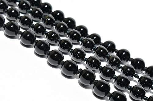 Mala Knotted - Black Tourmaline String 108 Beads Size - 8 mm Natural Healing Reiki Crystal Stone