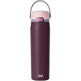 Simple Modern Mesa Sport Water Bottle with Covered Chug Lid | 24oz Cup Holder Friendly Insulated Stainless Steel Bottle for Gym, Sports and Travel | Cherry Wine