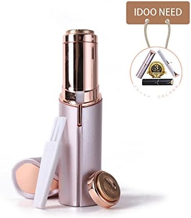 Women's Painless Hair Remover Lipstick Design AS SEEN ON TV with 1 Replacement Head Electric Bikini Razor Portable Hair Removal Device Cordless Hair Trimmer on Upper Lip Chin Cheeks (Pink)