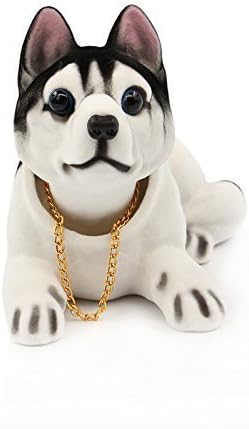Handmade childhood memory BobbleHead Dogs Car Dash Puppy for Car Vehicle decoration rocking head dog made by superior Natura Resin( Husky)