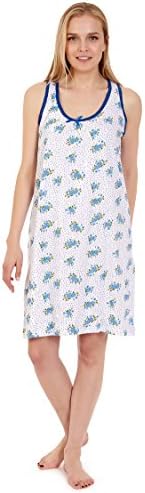 Amanda Paige 908 Women Pajamas Night Gown Sleepwear Night Shirt (Blue, X-Large)