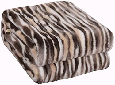 Faux Fur Throw Blanket - Fuzzy Mink Cozy Warm Fluffy Super Soft Plush -Reverse Mink Flannel- (60" x 80") - Home Fashion by Hiyoko