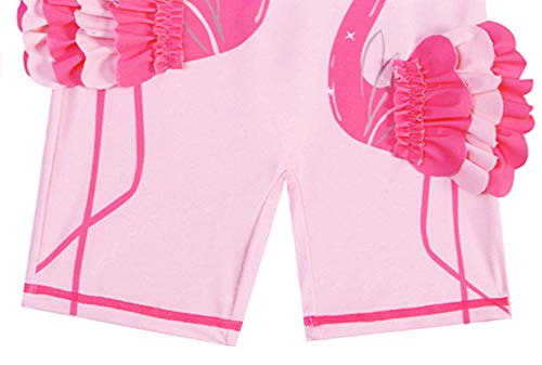 Baby Toddler Girls Unicorn Swimsuits One Piece Swimwear Bathing Suits Rash Guard UPF 50+ (Sweet Flamingo, 9-18 Months)