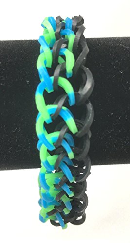 Loom rubber band bracelet set of 4 pieces dragon scale knit set # 4 black colors free shipping