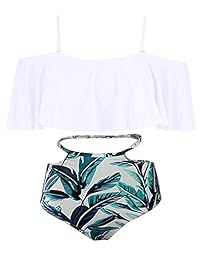 Bañador para dama, de cintura alta, para bikini, de dos piezas