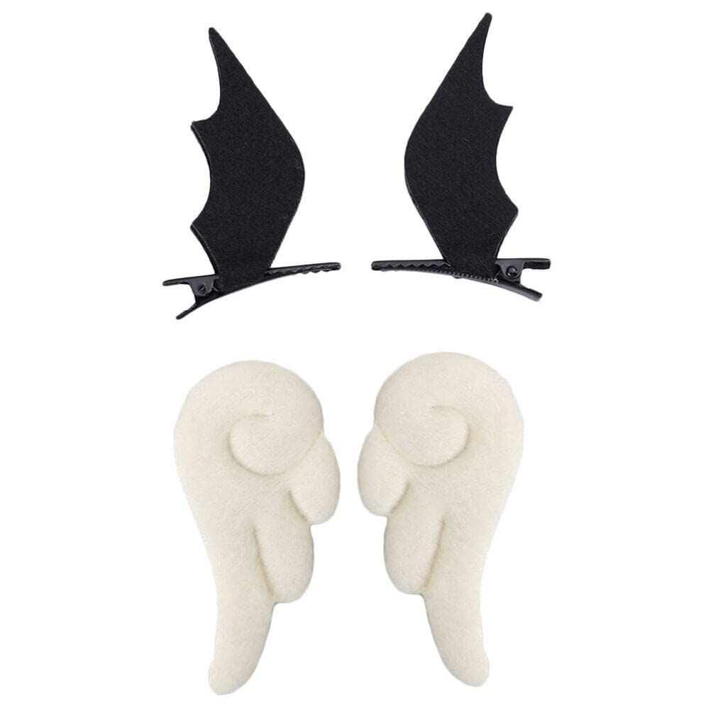 Minkissy 2 Pairs White Angel Wings Hair Clips Alligator Hair ClipsDuckbill Clips Styling Hair Clips for Girls