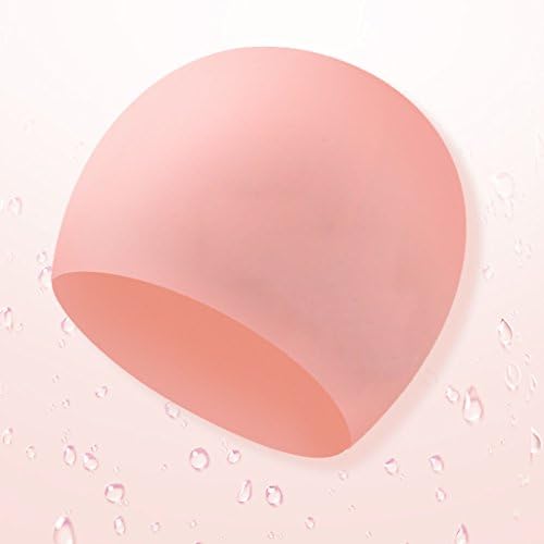 Swimming cap Swimming Hat Fashion Long Hair Lovely Waterproof Holiday Diving Helmet Spa Swimming Cap (Color : Flesh pink)